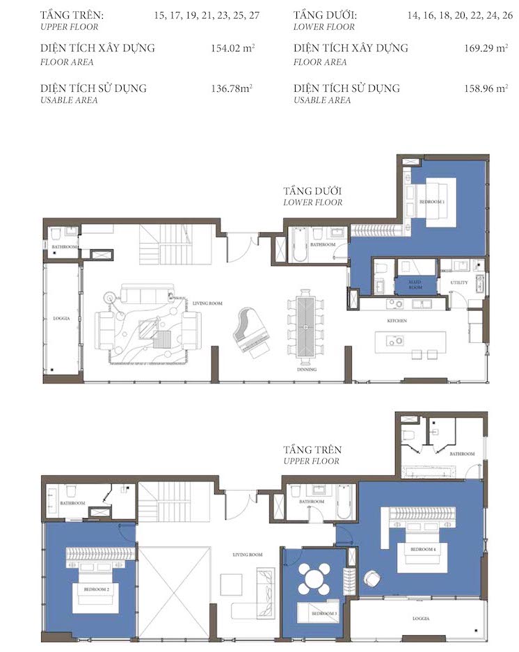 Layout Duplex Maldives Tower Diamond Island