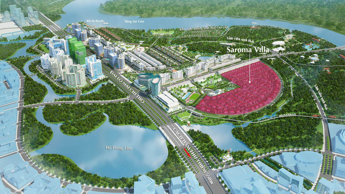 Vị trí khu biệt thự Sala Đại Quang Minh