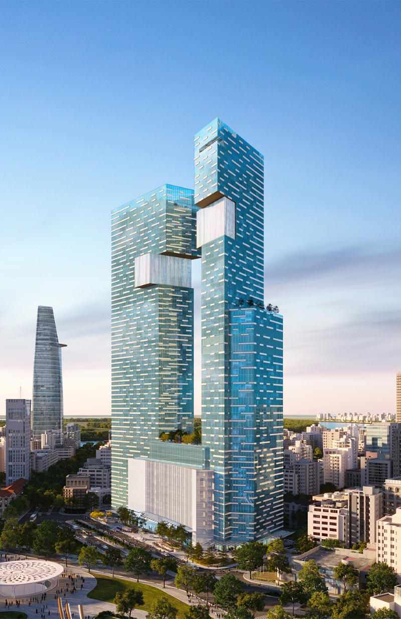 Perspective of the Pearl project in District 1 right at metro station No. 1
