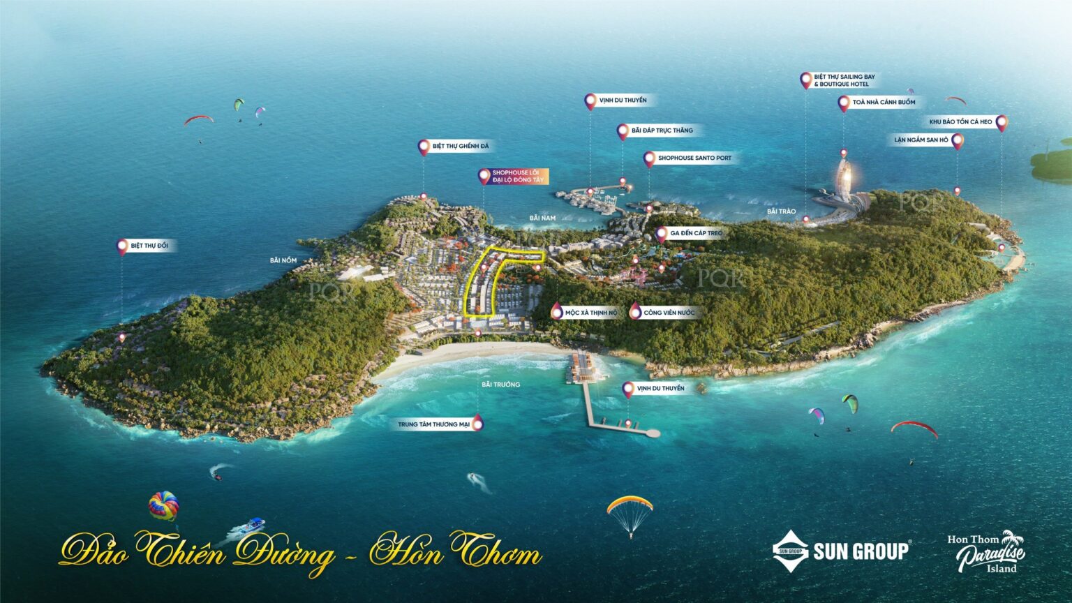 Commercial Villa location in Hon Thom Paradise Island project