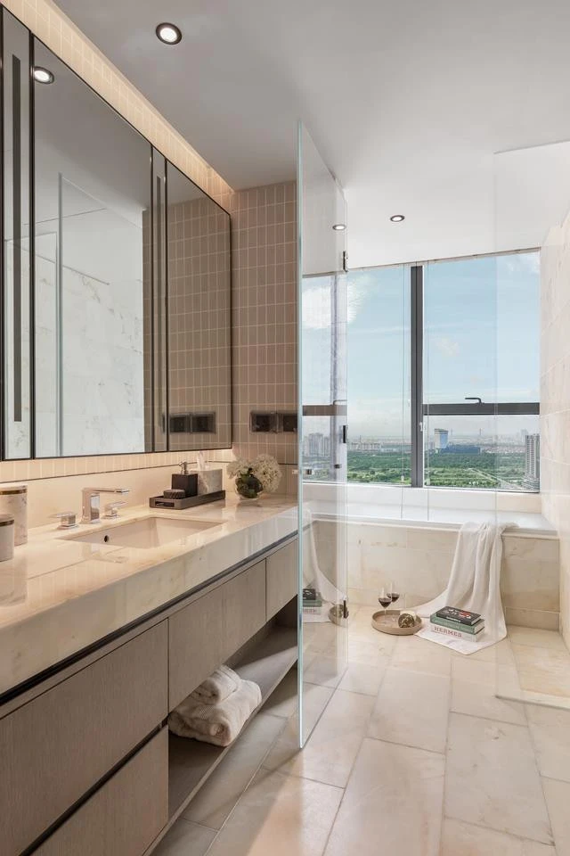 Luxurious and elegant bathroom area