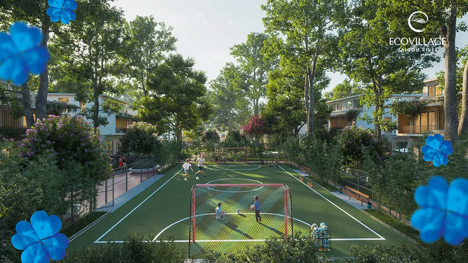 Children can freely play at the soccer field