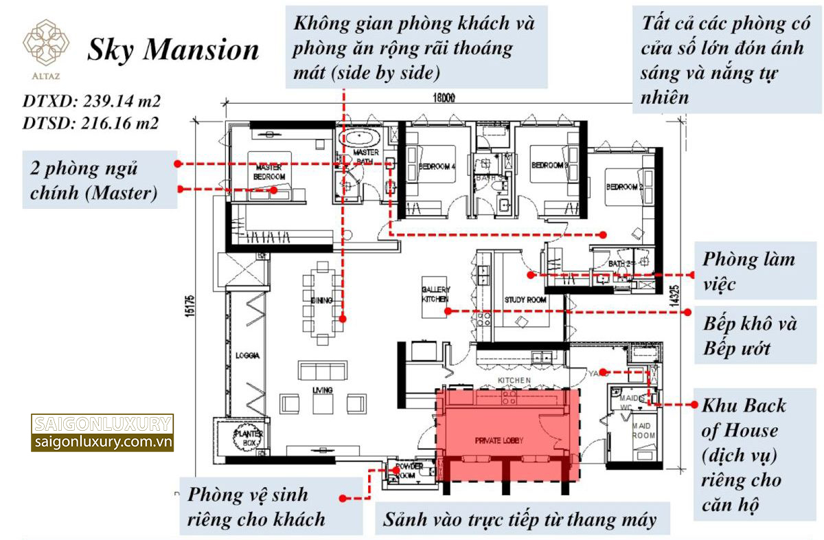 Altaz apartment with private elevator, large area, high-end finishing